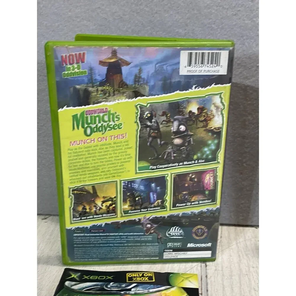 Halo 2 (Xbox, 2004) Complete with manual & Oddworld Munch’s Oddysee